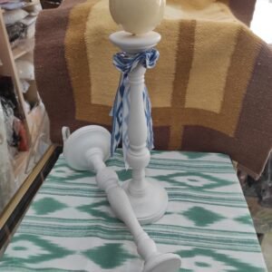 Portavelas blancos madera