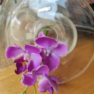 Centro mesa cristal con flor (2)